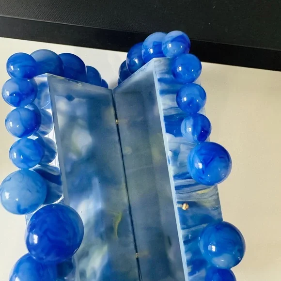 Cult Gaia EOS Beaded Acrylic Clutch Bag (Blue) - Picture 7 of 8